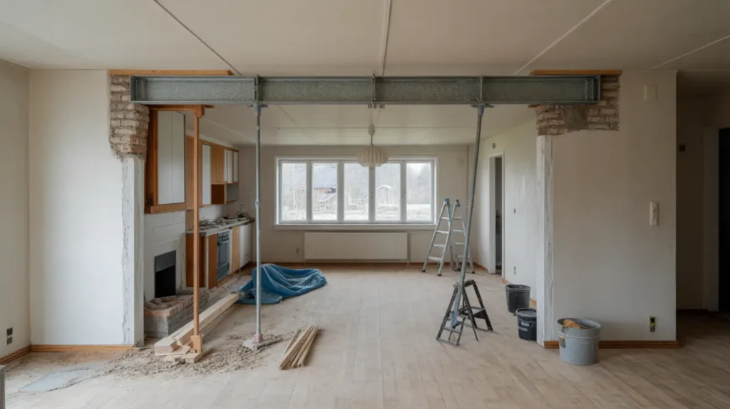 ppna upp planl sningen riva b rande v gg i villan st lbalk bygglov och kostnad